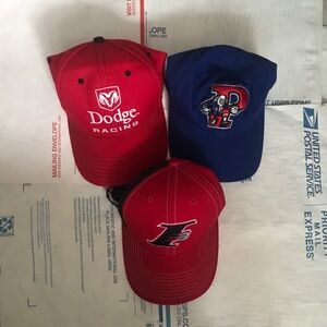 Men’s Lot 3 Allen Iverson Reebok, Philadelphia 76ers & Dodge Ram Strap back Hats
